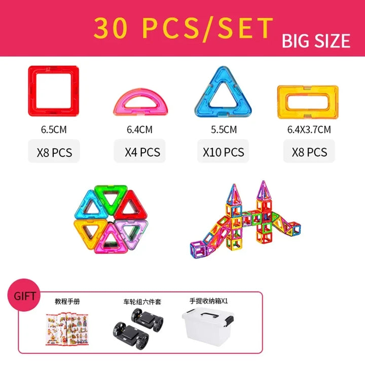 Magnetic Building Blocks Set for Kids, 30-168PCS Educational Magnetic Tiles for Creative Learning and Imaginative Play