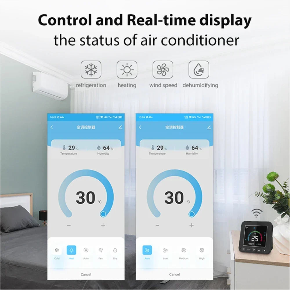 Smart Thermostat WiFi Infrared Controller For Air Conditioner Temperature Humidity Monitor Fall 2025 Home Automation
