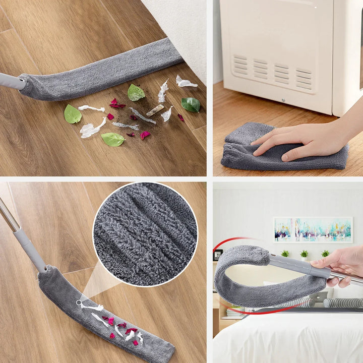 Microfiber Cleaning Tool Set - 4PCS Long Handle Duster &amp; Brushes for Household Cleaning