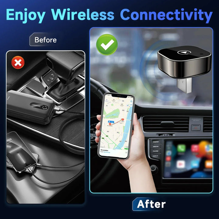 Wireless CarPlay Adapter 2-In-1 For Android Auto, AI Smart Box, Fall 2025 Car Tech Gift