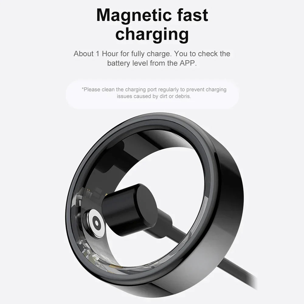 Smart Ring Health Tracker IP68 Waterproof Heart Rate Sleep SpO2 Multi Sport Modes Titanium Shell Fall 2025 Gift