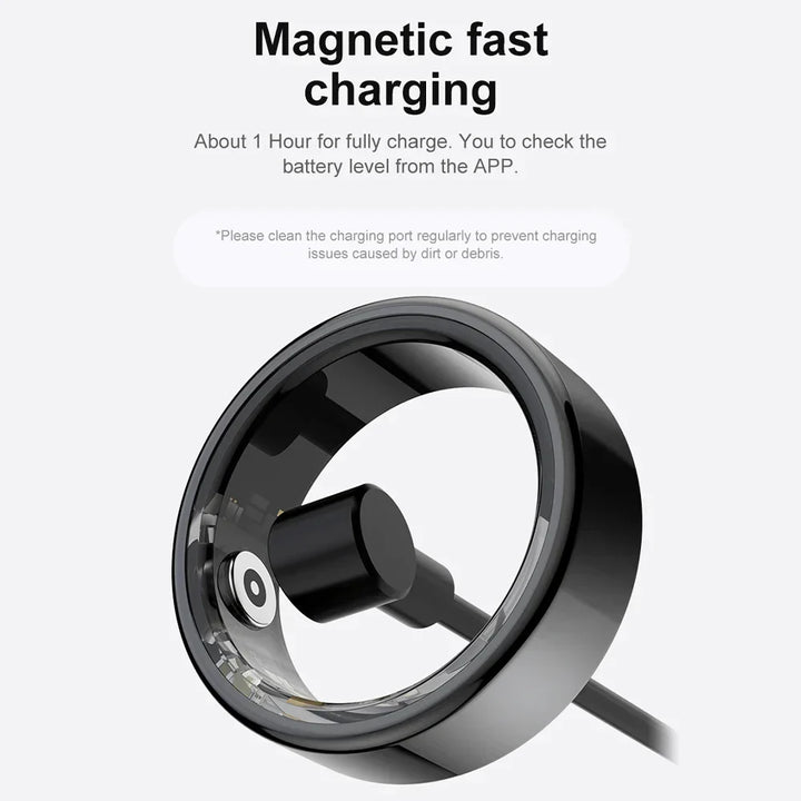 Smart Ring Health Tracker IP68 Waterproof Heart Rate Sleep SpO2 Multi Sport Modes Titanium Shell Fall 2025 Gift