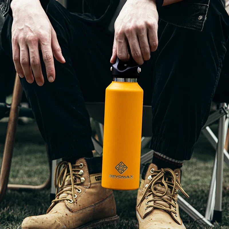 950ml Large Capacity Stainless Steel Thermos Flask Portable Insulated Tumbler No Screw Lid for Travel Outdoors