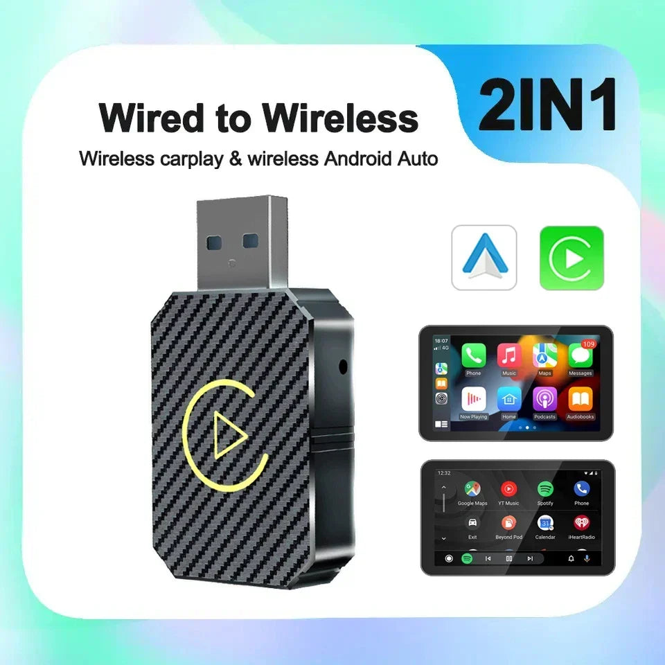 Wireless CarPlay Adapter 2 in 1 Car Multimedia Bridge 5GHz WiFi Type-C USB Plug and Play Fall 2025 Gift