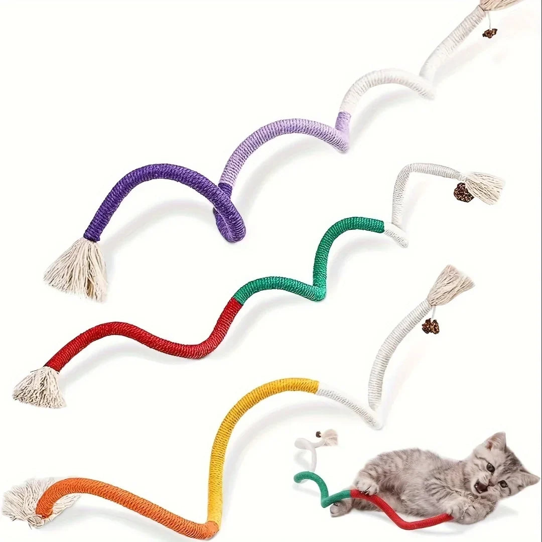 Cotton Cat Chew Toy for Teeth Cleaning - Catnip Rope Teething Toy for Indoor Cats