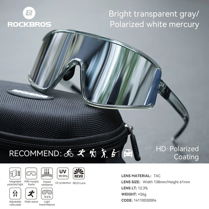 Cycling Sunglasses Polarized UV400 Anti-Fog Photochromic Outdoor Eyewear All-Season Non-Slip Unisex