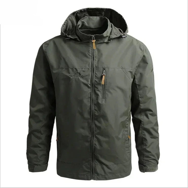 Waterproof Men Jacket – Hooded Windbreaker, Polyester, Autumn