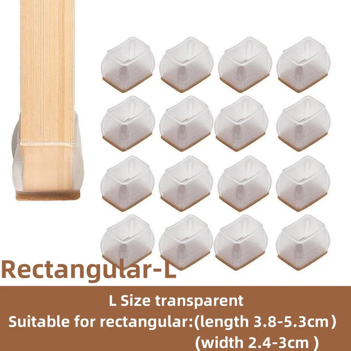 Silicone Non-Slip Furniture Leg Pads 16-Pack – Floor Protectors Chair Feet Leveling Mat 2026