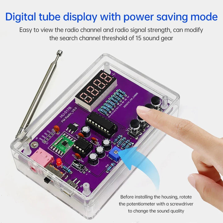 DIY FM Radio Kit 87-108MHz Adjustable Frequency Soldering Practice Kit Back to School 2026 Gift