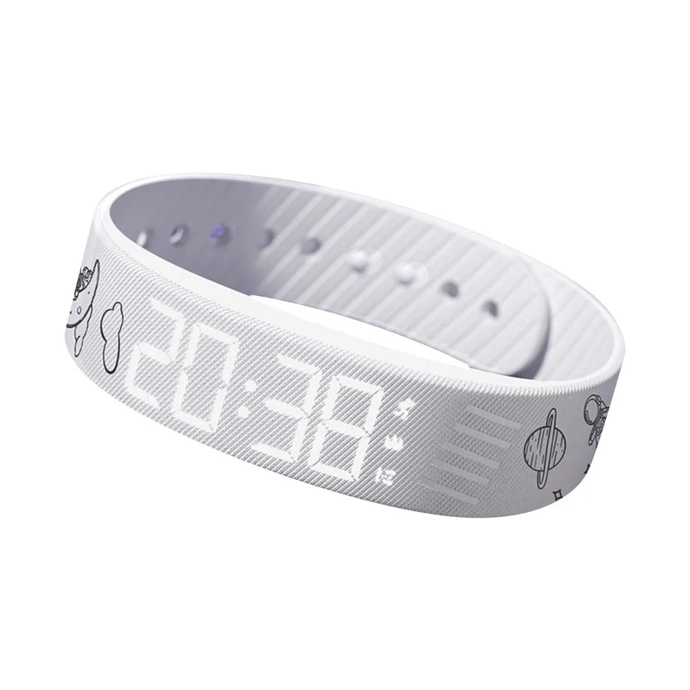 LED Digital Alarm Clock Bracelet Wristband Pedometer Waterproof Vibrating Alarm Summer 2026 Gift
