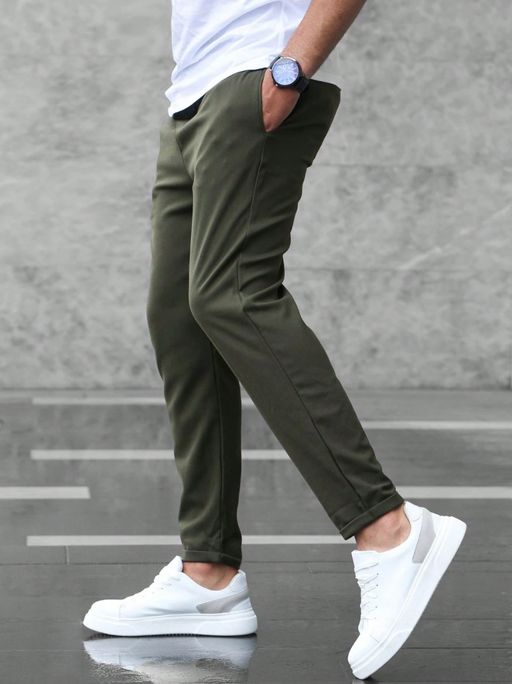 Stretch Comfort Pants with Adjustable Drawstring Waistband, Lightweight Work Pants for All-Day Wear