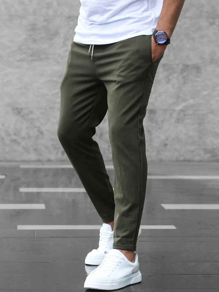 Stretch Comfort Pants with Adjustable Drawstring Waistband, Lightweight Work Pants for All-Day Wear