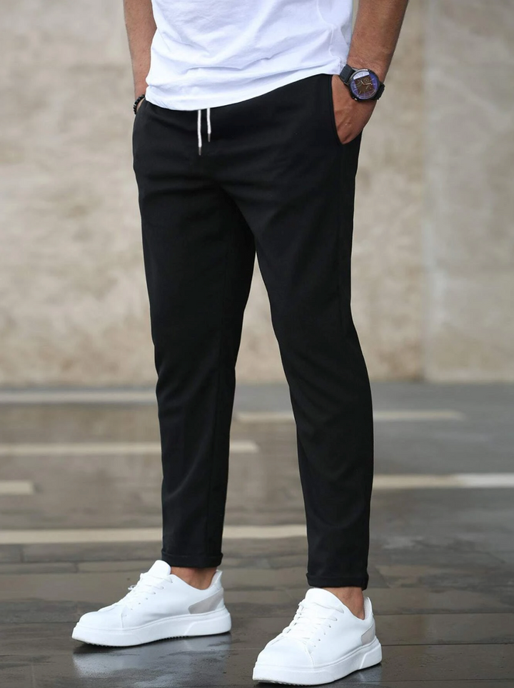Stretch Comfort Pants with Adjustable Drawstring Waistband, Lightweight Work Pants for All-Day Wear