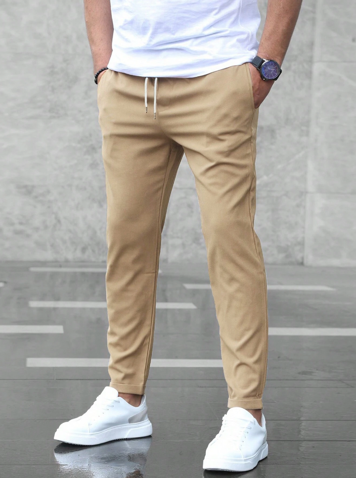 Stretch Comfort Pants with Adjustable Drawstring Waistband, Lightweight Work Pants for All-Day Wear