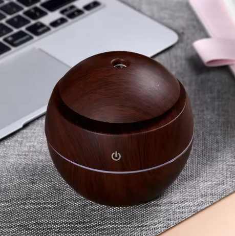 USB Ultrasonic Cool Mist Sprayer Aroma Diffuser Mini Wood Grain Humidifier for Home Use