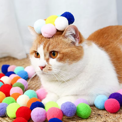 Cat Toys Interactive Launch Toy for Kittens - Plush Ball Shooter Pet Supplies