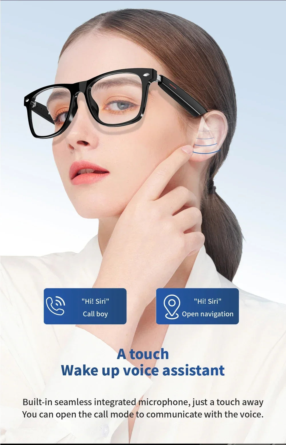 Smart Glasses Blue Light Polarized Audio Sunglasses