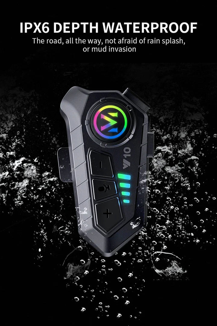 Bluetooth 5.3 Motorcycle Helmet Headset Y10 – Waterproof Hands-Free Call Music Speaker Universal Fit 2026
