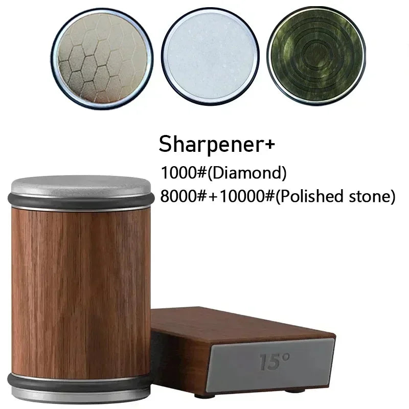 Rolling Diamond Knife Sharpener Kit with Magnetic Holder – 15° &amp; 20° Angle Roller Kitchen Tool 2026
