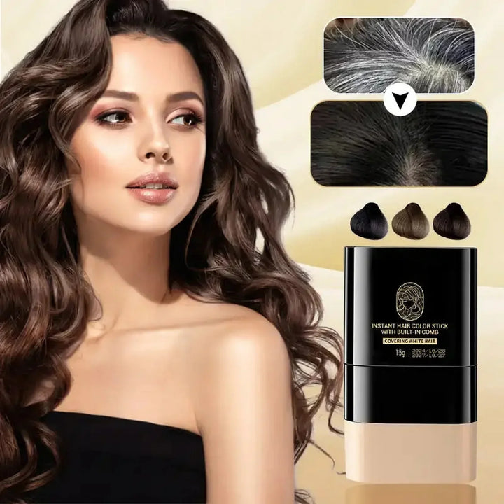 Temporary Hair colour Root Touch-Up Stick with Comb - Instant White Hair Coverage Non-Stain colouring Pen