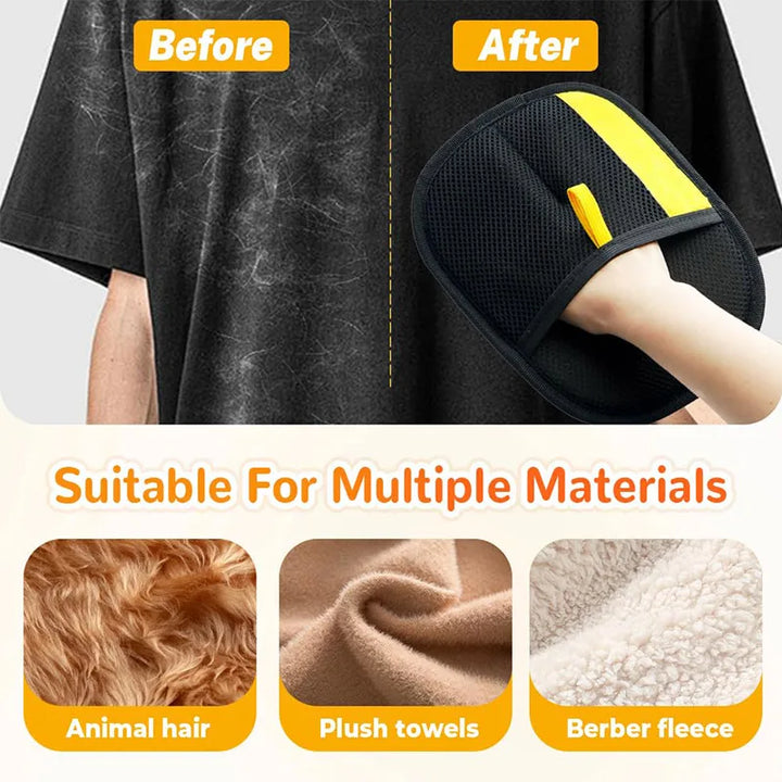 Double-Sided Pet Grooming Glove – Removes Hair from Furniture and Coat, Cats and Dogs