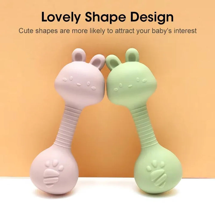 Silicone Rabbit Teether Rattle Newborn Sensory Toys