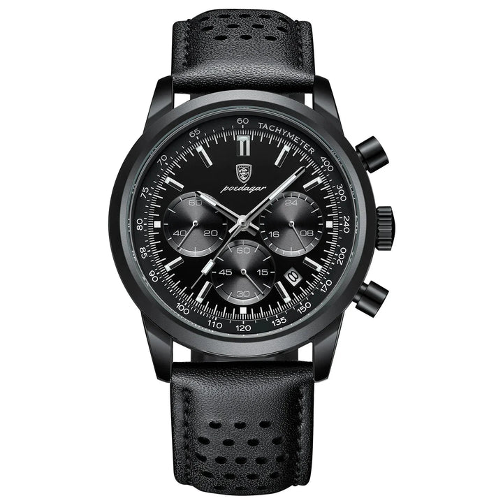 Quartz Watch Leather Chronograph Military Style 2025