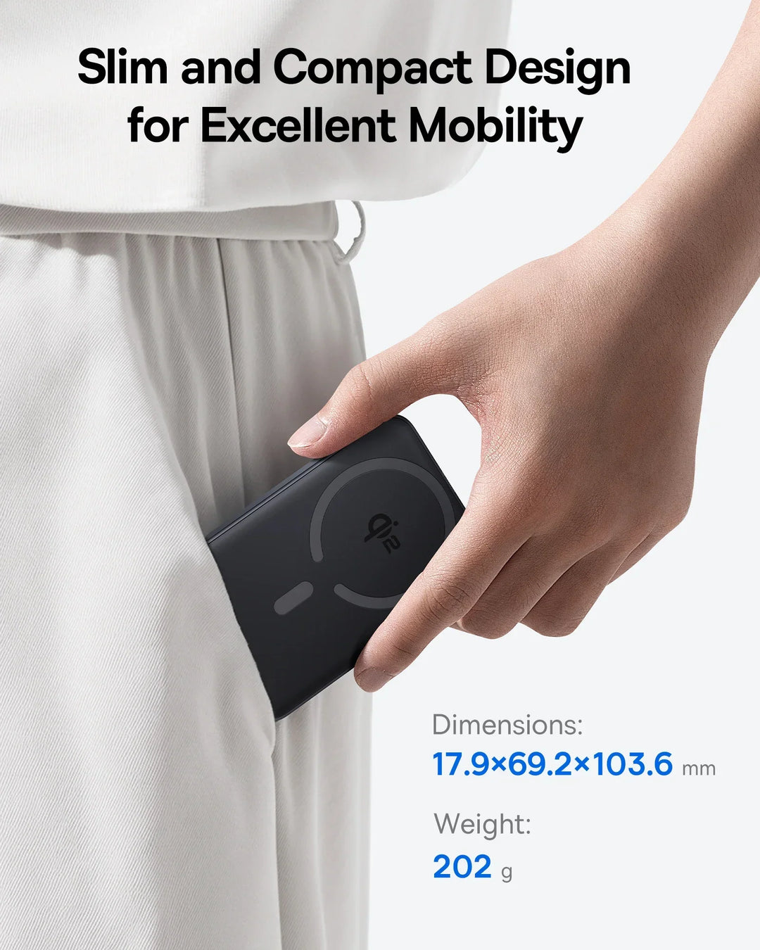 Qi2 Magnetic Power Bank 10000mAh – 15W Wireless &amp; 22.5W USB-C Charging for iPhone &amp; Samsung 2026