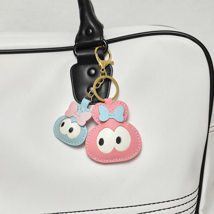 Leather Bag Charm No Face Keychain Black Cozy Cute Gift