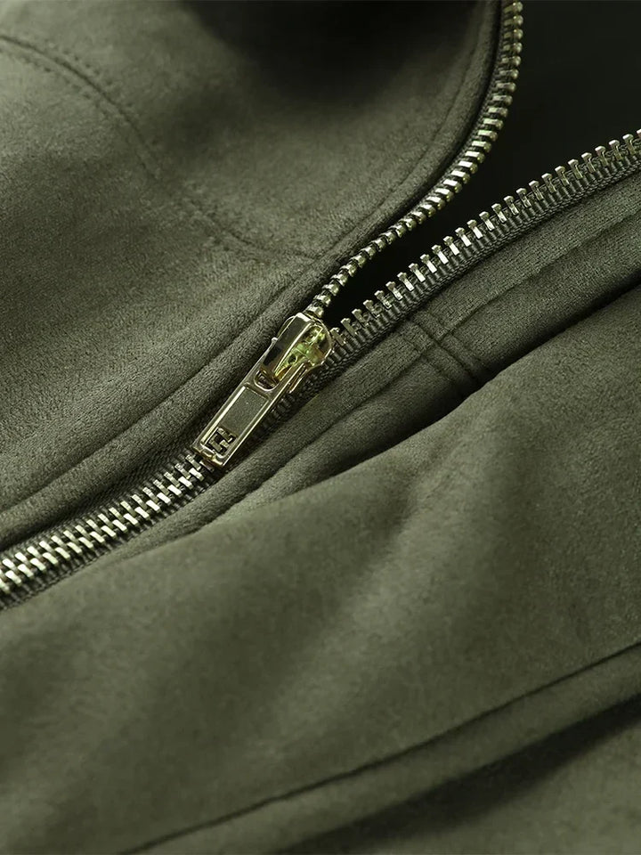 Oversized Women’s Bomber Jacket - Boxy, Velvet, Autumn