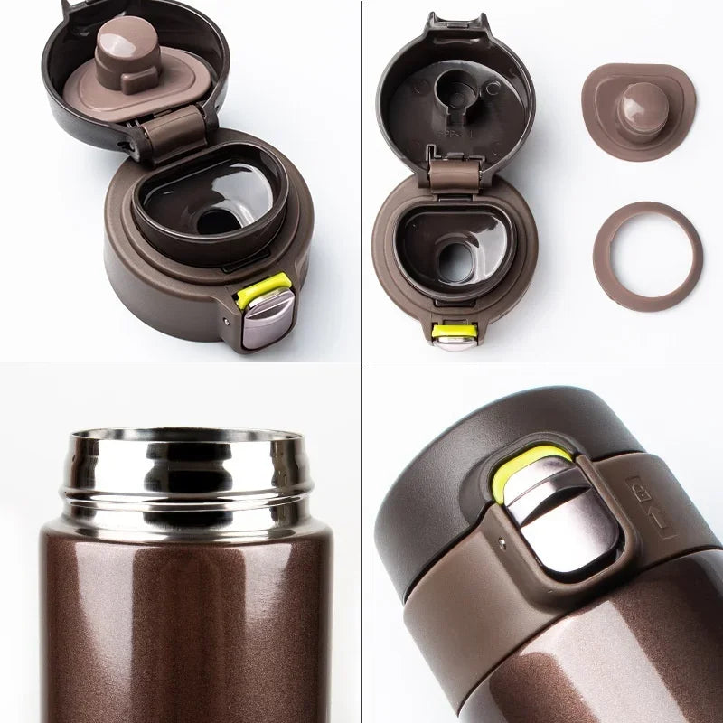 500ml Stainless Steel Vacuum Flask - Bouncing Cover Thermo Mug for Coffee, Tea, Milk, Travel Use
