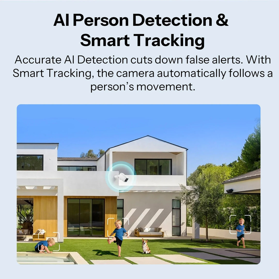 Outdoor Security Camera 2K HD AI Human Detection IP65 Weatherproof 180 Degree Pan Fall 2026 Works With Alexa Google Home