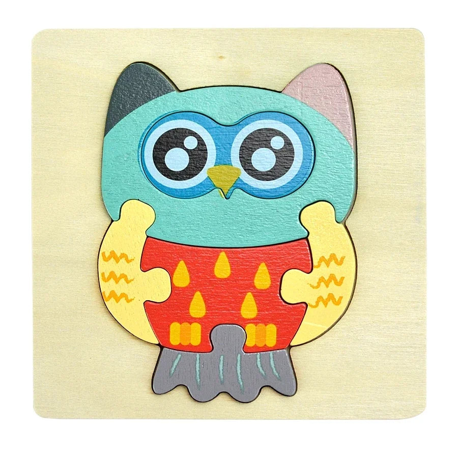 3D Wooden Animal and Vehicle Puzzle for Kids, Educational Montessori Toy for Cognitive Development and Fine Motor Skills