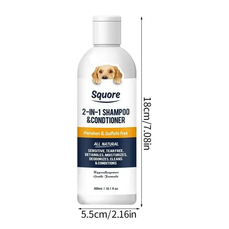 Natural 2-in-1 Puppy Shampoo &amp; Conditioner - Moisturizing Pet Grooming Care for Sensitive Skin
