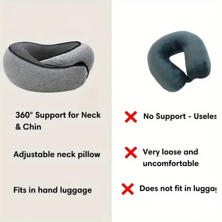 Memory Foam Travel Neck Pillow U Shaped Snail Style Portable Ergonomic Support For Summer Travel 2026 Cotton Cover