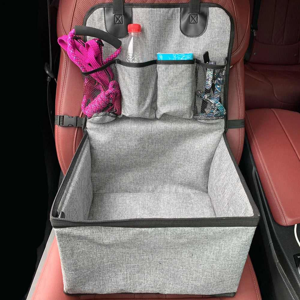 Dog Car Seat - Puppy Booster Seat for Front Seat, Storage Pockets for Small to Medium Dogs