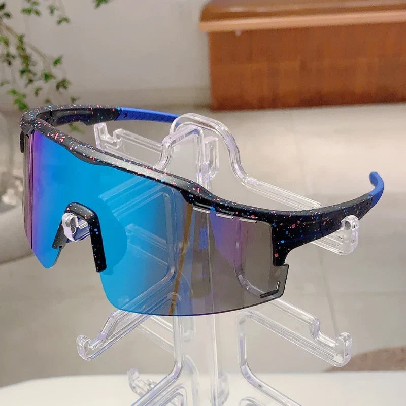Oversized Sports Sunglasses Men, 2025 Punk Mirror Anti-UV Riding Shades