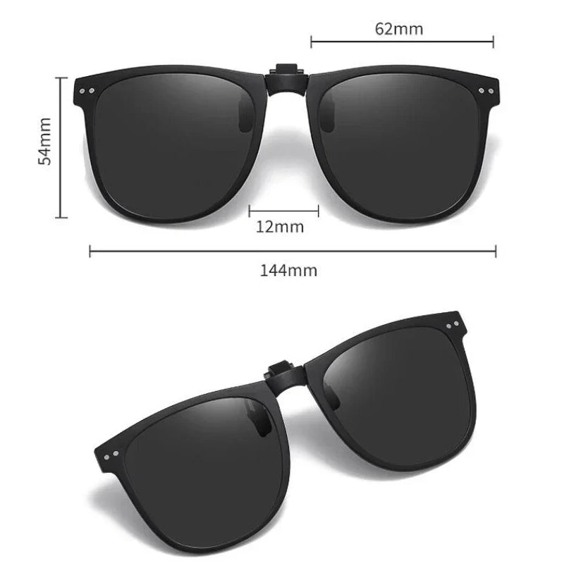 Clip On Sunglasses Foldable Oversized Square Flip Up UV400 Polarized Sunglasses Summer 2026 Trend Gift