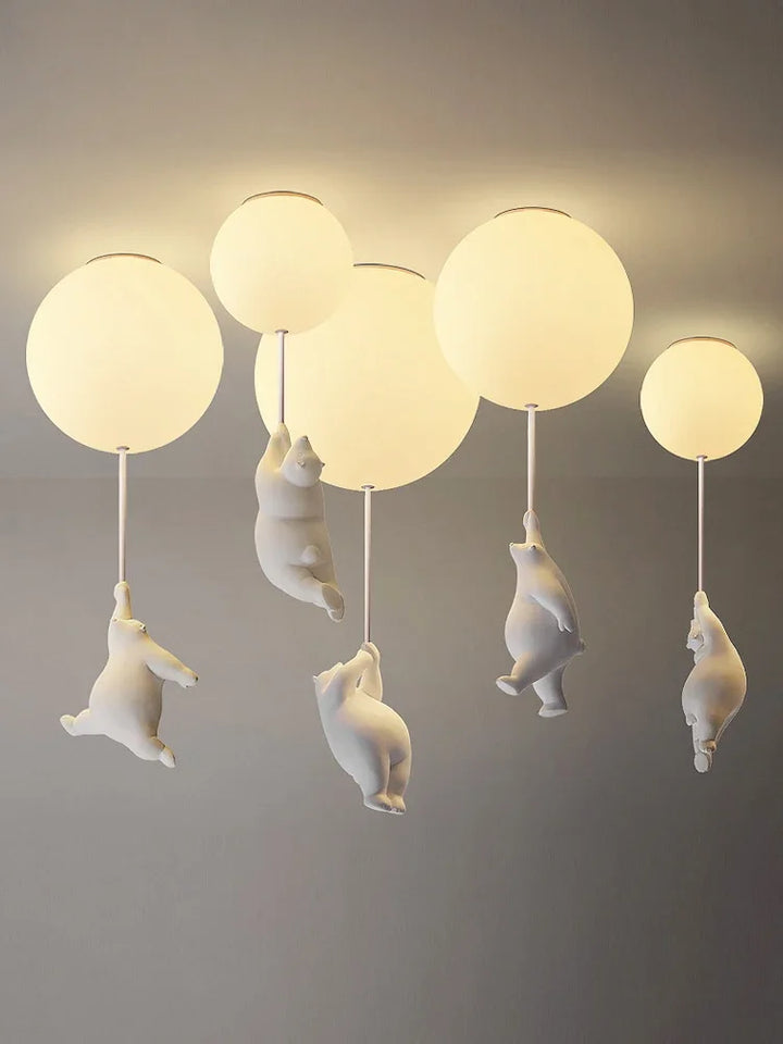 Ceiling Light Bear Cartoon Acrylic Spheres – Kids Room Chandelier, Nursery Decor, TikTok Viral 2026 Gift