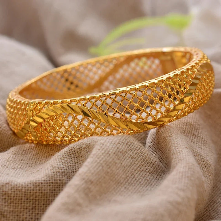 Gold Plated Bangles Luxury Arabic Wedding Bracelet