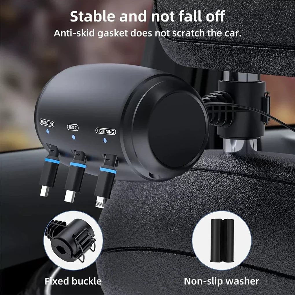 Car Charger With Retractable Cord – 3 In 1 Fast Charging Station For Phones And Tablets, Summer Road Trip 2026