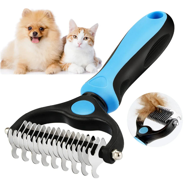 Pet Grooming Care Deshedding Brush for Dogs &amp; Cats - Fur Remover &amp; Knot Cutter Comb