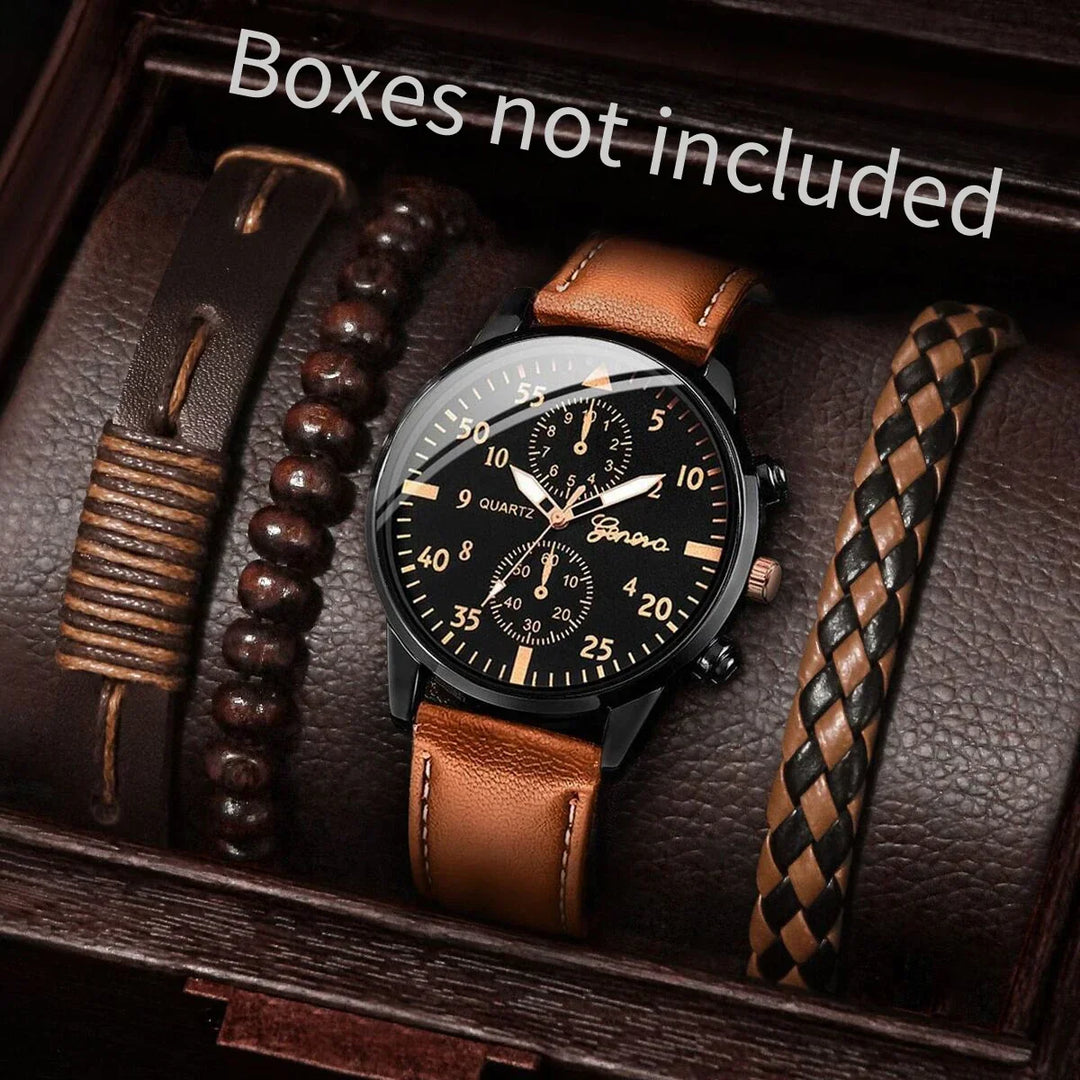 Quartz Watch And Bracelet Set Nylon Band Casual Gift