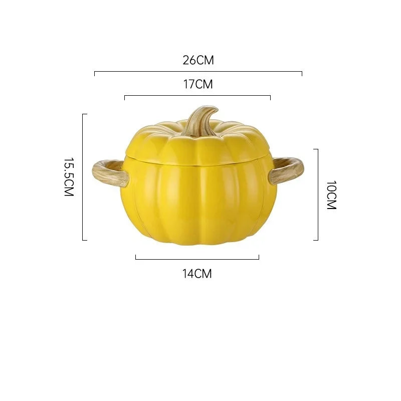 Ceramic Soup Pot Pumpkin Lid Porcelain Large Fall 2025