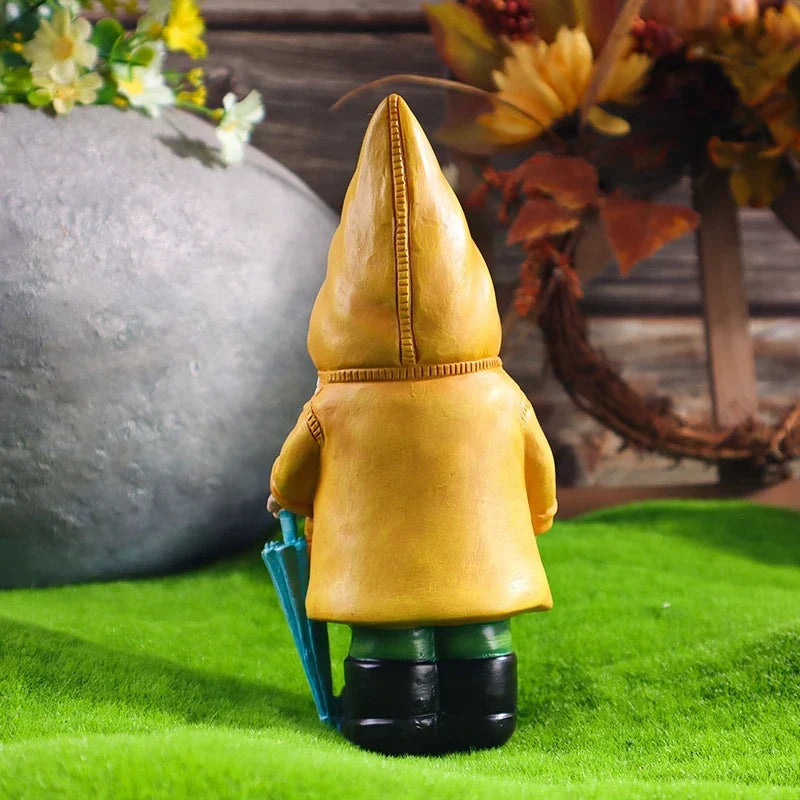 Garden Gnome Statue With Yellow Umbrella Outdoor Lawn Decor Resin Weatherproof Yard Ornament Fall 2026