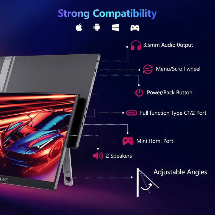 16 Inch 120Hz Portable Monitor 1920x1200 HDR Holiday Gift