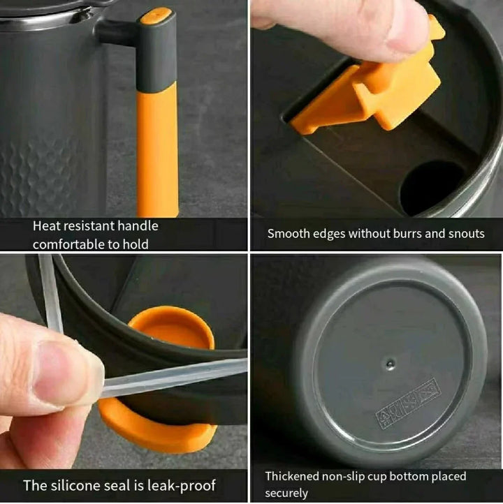 450ml Portable Stainless Steel Coffee Mug with Handle and Cover Leak-proof Design for Hot or Cold Drinks