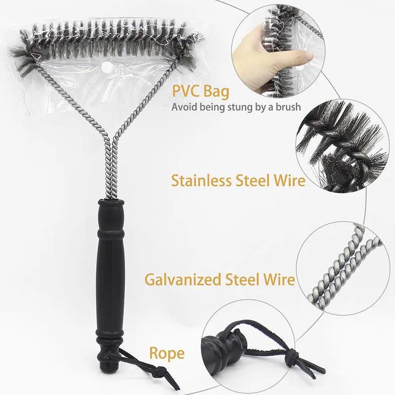 Stainless Steel BBQ Grill Brush Non-Stick Cleaning Tool Heat Resistant – Set of 2, 2026