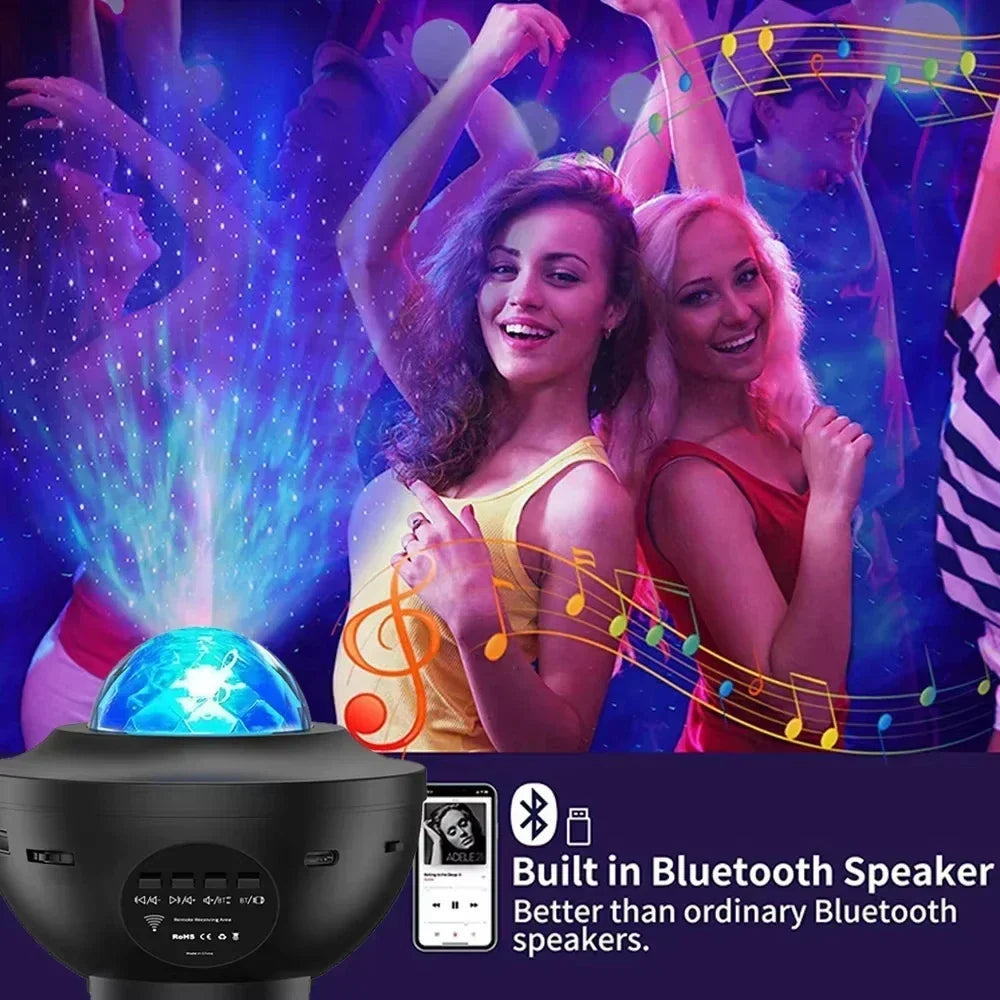 colourful Starry Galaxy Projector Night Light Child Bluetooth Music Lamp Gift