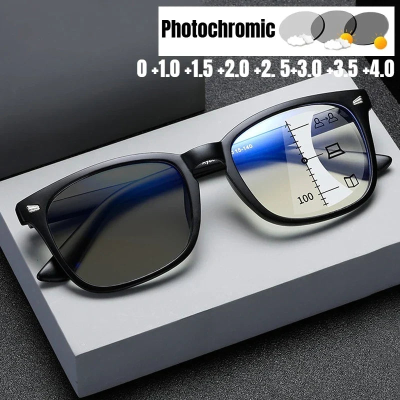 Photochromic Reading Sunglasses Multifocal Glasses Fall 2026 color Changing Progressive Presbyopia Lenses Outdoors